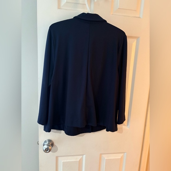 J. Jill NWT size large navy blue blazer jacket textured with stretch - Picture 4 of 10